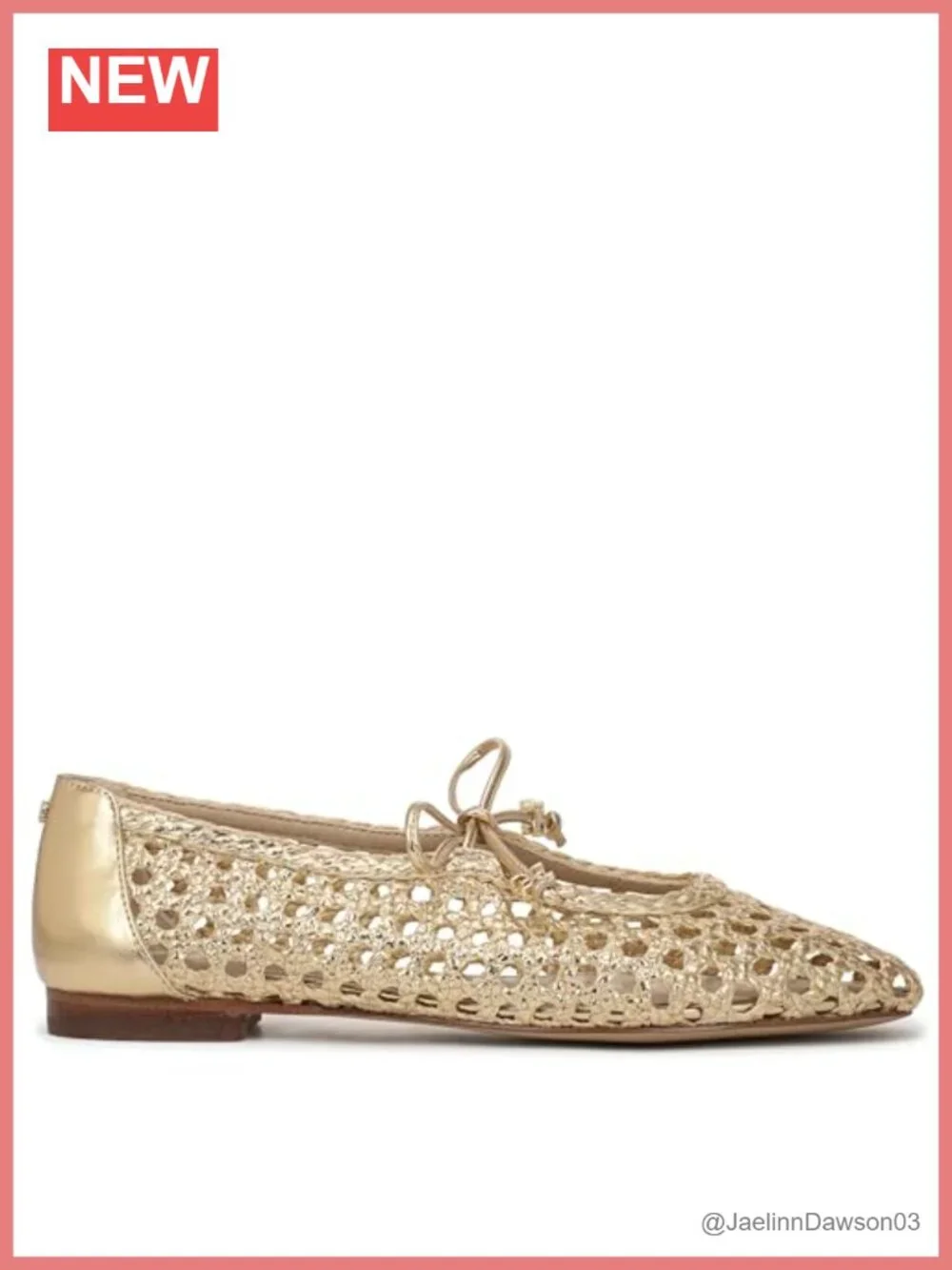 Sam Edelman Woven Bow Mary Jane Ballet Flats, Slip-On Square Toe, PU Synthetic,